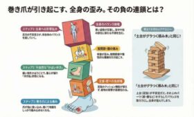 巻き爪 全身の歪み 積み木の例え